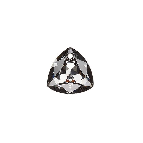 Drop 1pk crystal silver night, Crystal Passions® 14.5mm pendant trilliant cut 6434 image number 0