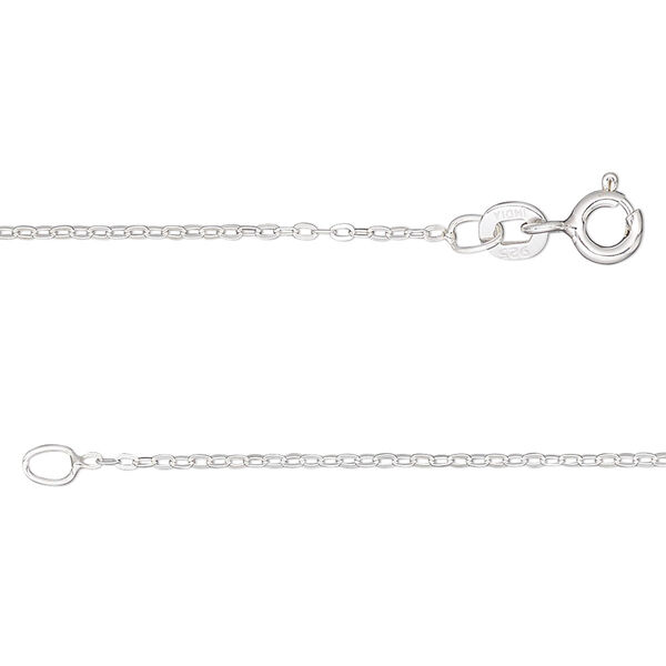 Chain, Gossamer™, sterling silver, 1mm flat cable, 16 inches. Sold individually. image number 0