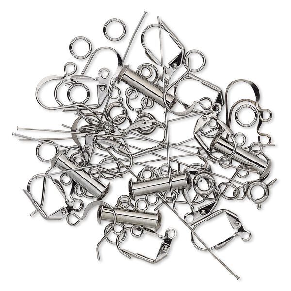 Finding, gunmetal plate brass, assorted shape. Sold per pkg of 60. image number 0