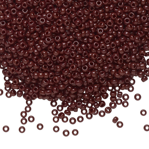 Seed bead, Miyuki, glass, pkg/25g, #11 rocaille, opaque dark brown, (RR-409). image number 0