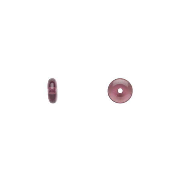 Bead, Czech pressed glass, amethyst purple, 6x2.5mm rondelle. Sold per 15-1/2" to 16" strand, approximately 160 beads. image number 0