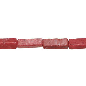 "Coral" 1pkg1, square tube bead 15 inch 12x4mm-14x5mm