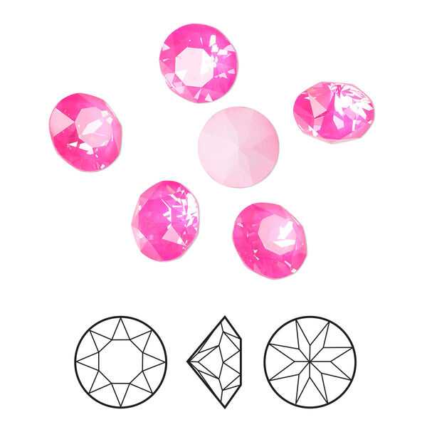 Chaton 6pk crystal electric pink ignite LacquerPRO, Crystal Passions® 8.16-8.41mm round SS39 1088 image number 0