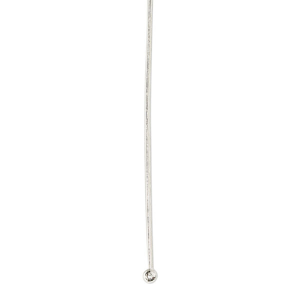 Head pin, sterling silver, 3 inches with 2mm ball, 21 gauge. Sold per pkg of 100. image number 0