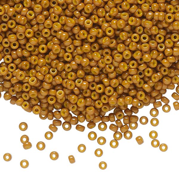 Seed bead, Miyuki, glass, pkg/250g, #11 rocaille, Duracoat® opaque outside dyed toast, (RR-4460). image number 0