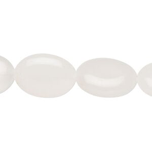 Snow quartz 1pkg1, puffed oval bead natural, 15 inch 17x13mm