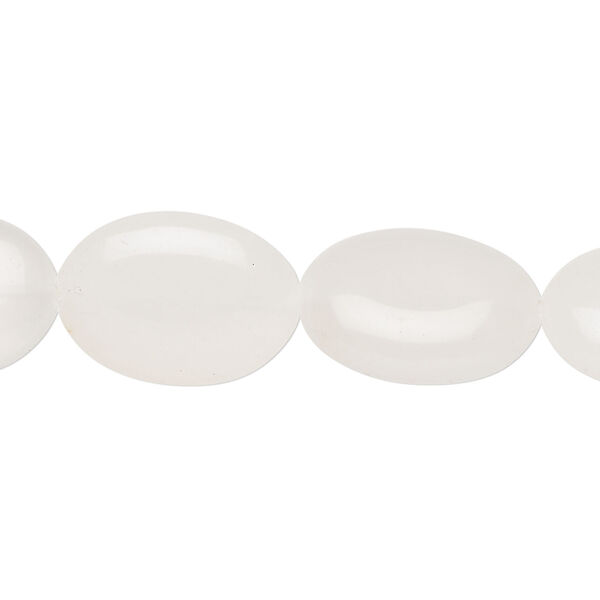 Snow quartz 1pkg1, puffed oval bead natural, 15 inch 17x13mm image number 0