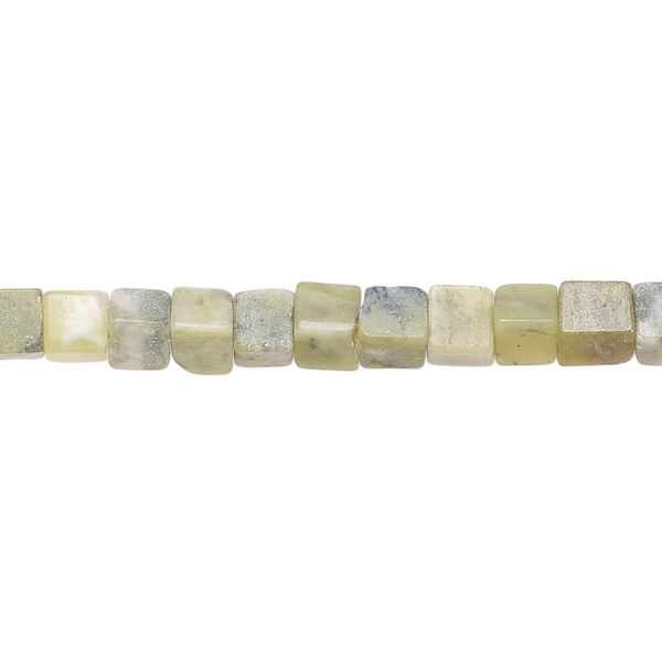 New "jade" 1pkg1, cube bead natural, 15 inch 4-5mm image number 0