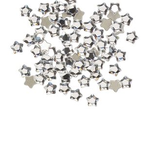Flat back 720pk crystal foil back, Swarovski® 4mm star flower 2754