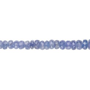 Tanzanite 1pkg1, hand-cut faceted rondelle bead 14 inch graduated 3x2mm-4x3mm