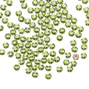 Flat back 1440pk citrus green foil back, Swarovski® hotfix 3-3.2mm round SS12 2078