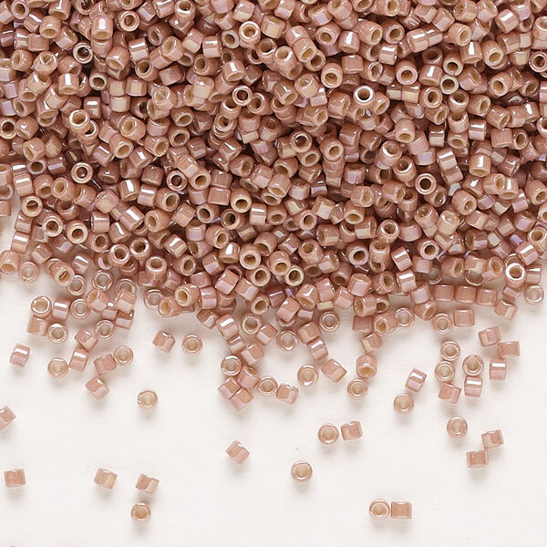 Seed bead, Delica®, glass, pkg/7.5g, #11 round, opaque glazed beige (DB-2271). image number 0