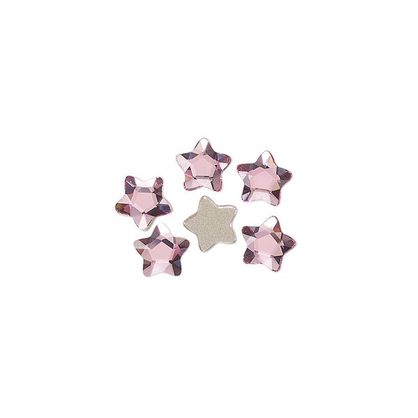 Flat back 6pk rose foil back, Crystal Passions® 6mm star flower 3754 image number 0