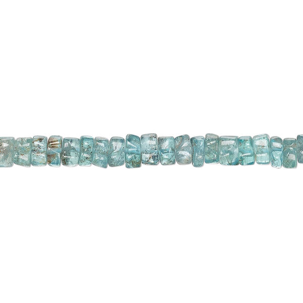 Bead, apatite (natural), 4x1mm-5x3mm hand-cut heishi, C grade, Mohs hardness 5. Sold per 13-inch strand. image number 0