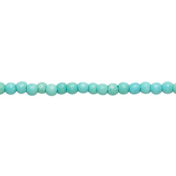 Bead, "turquoise" (resin) (imitation), light teal green, 2-3mm round. Sold per 15-inch strand. image number 0
