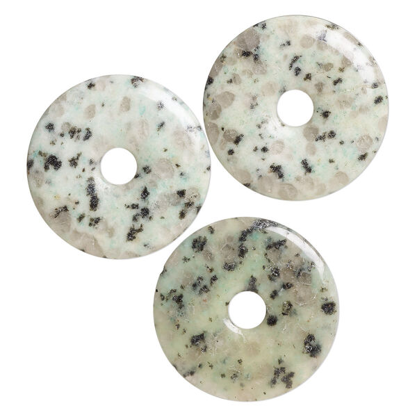 Focal, sesame jasper (natural), 49-51mm donut, B grade, Mohs hardness 6-1/2 to 7. Sold per pkg of 3. image number 0