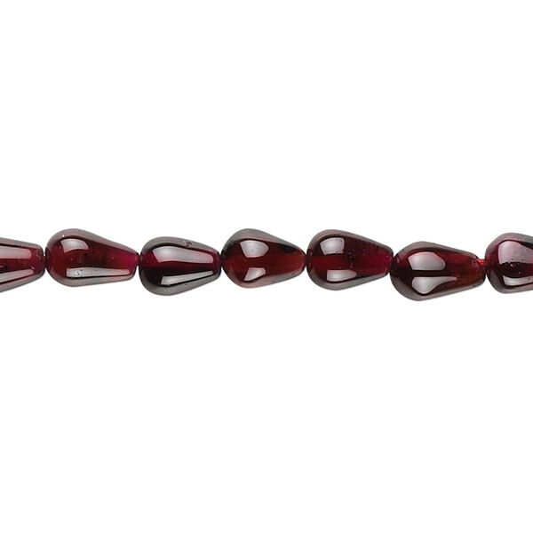 Bead, garnet (dyed), 5x3mm-10x5mm hand-cut teardrop, B- grade, Mohs hardness 7 to 7-1/2. Sold per 15-1/2" to 16" strand. image number 0