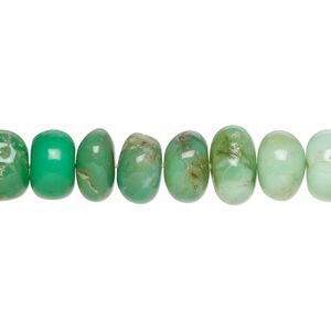 Chrysoprase 1pkg1, hand-cut rondelle bead natural 14 inch 8x5mm-11x8mm