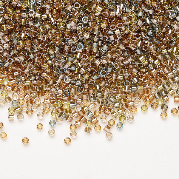 Seed bead, Miyuki Delica®, glass, pkg/50g, #11 round, transparent inside dyed color metallic mix (DB0981). image number 0