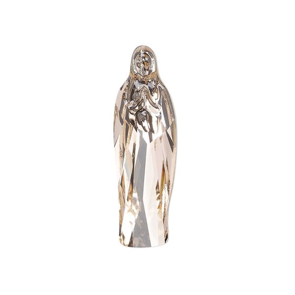Fancy stone 1pk vintage rose foil back, Crystal Passions® 30x9.5mm Virgin Mary 4973 image number 0