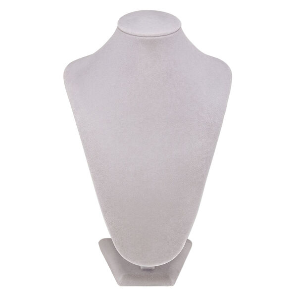 Display, necklace, velveteen and steel, grey, 11 x 7-1/4 x 6 inches. Sold individually. image number 0