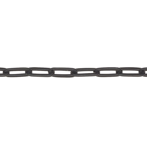 Chain, anodized aluminum, black, 3.7mm paperclip. Sold per pkg of 5 feet. image number 0