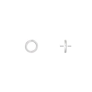 Jump ring, sterling silver, 6mm round square wire, 4.5mm diameter, 20 gauge. Sold per pkg of 50.