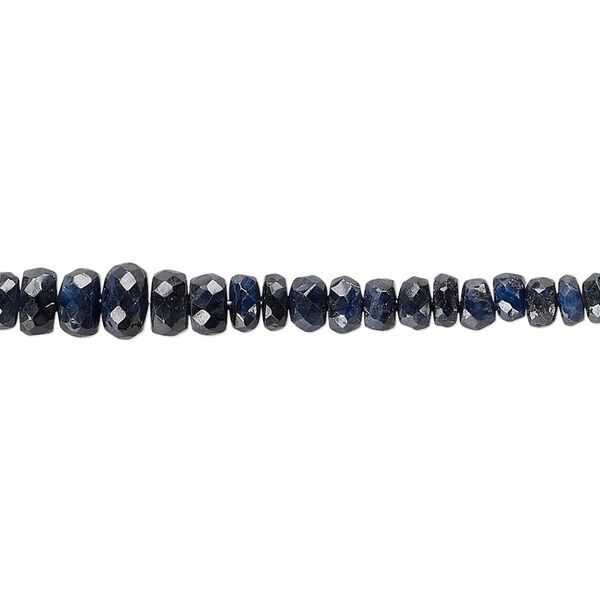 Blue sapphire 1pkg1, hand-cut faceted rondelle bead 15.5-16 inch graduated 2x1mm-5x3mm image number 0