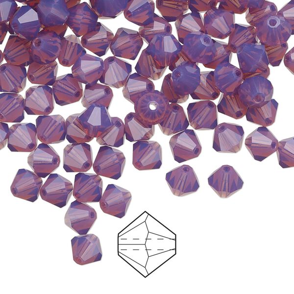 Bead 576pk amethyst opal, Preciosa Czech crystal 5mm bicone image number 0