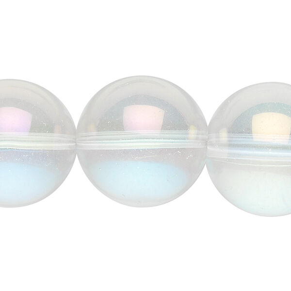 Bead, glass, clear AB, 20mm round. Sold per 15-1/2" to 16" strand. image number 0