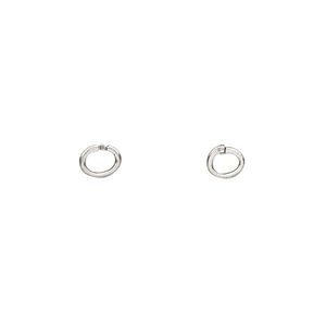 Loop Lock™, JBB Findings, antique silver-plated brass, 5x4mm oval. Sold per pkg of 4.