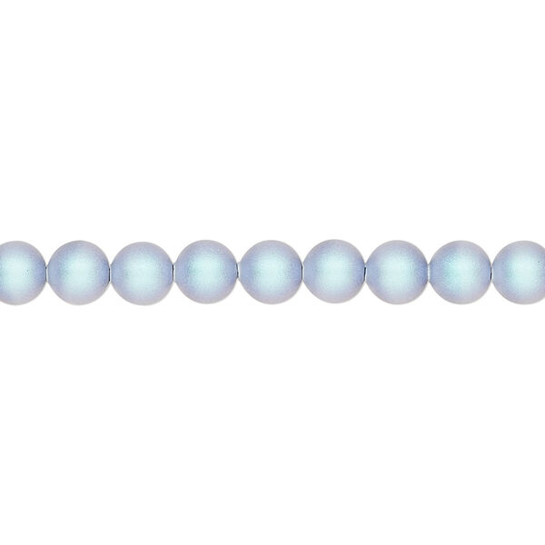 Pearl 100pk iridescent light blue, Crystal Passions® 5mm round 5810 image number 0