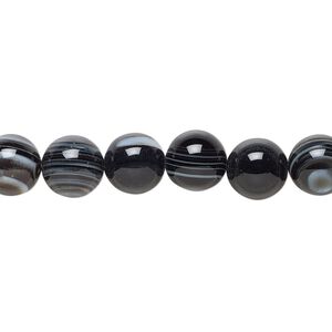 Bull's eye agate 1pkg1, hand-cut round bead natural 15.5-16 inch 8mm