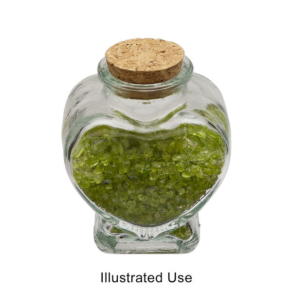 Bottle, glass and cork, clear, 3x2-1/2 inch glass heart with cork stopper and 1-inch opening. Sold individually. image number 0