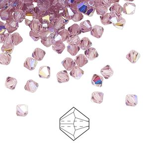 Bead 720pk light amethyst AB, Preciosa Czech crystal 4mm bicone