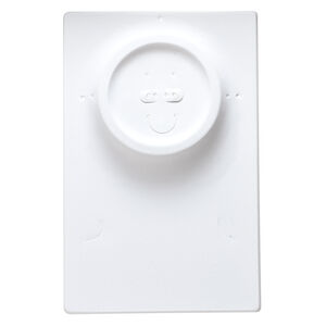 Display, necklace / bracelet / earring, velveteen and plastic, white, 10 x 6-1/2 x 1/2 inch rectangle. Sold per pkg of 4.