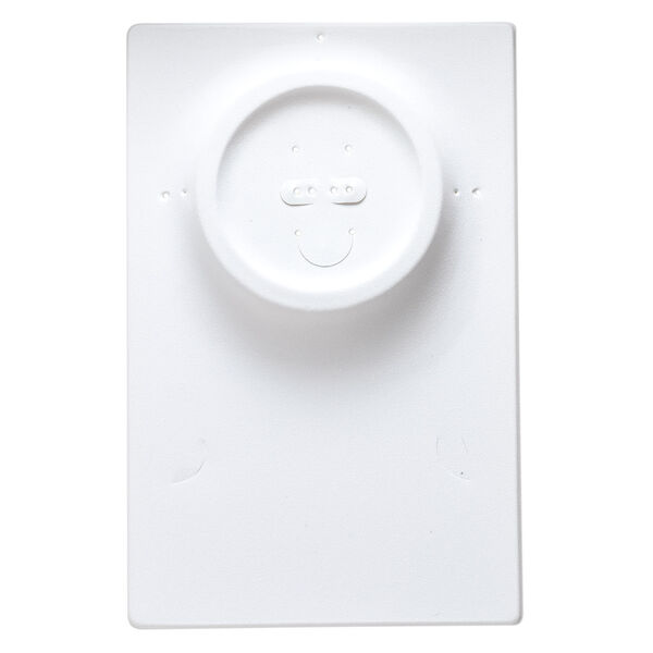 Display, necklace / bracelet / earring, velveteen and plastic, white, 10 x 6-1/2 x 1/2 inch rectangle. Sold per pkg of 4. image number 0