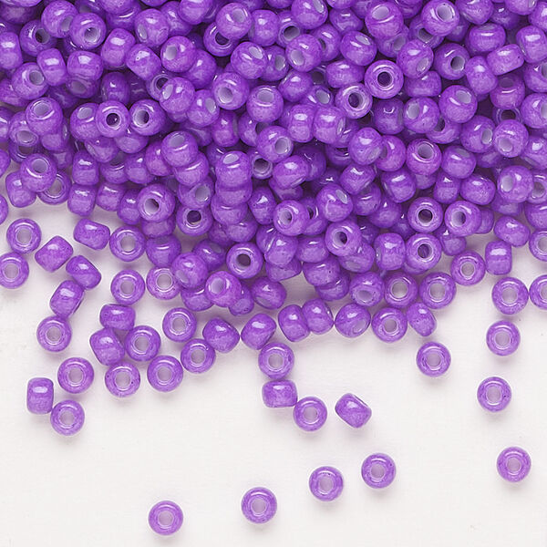Seed bead, Miyuki, glass, pkg/50g, #8 rocaille, opaque outside dyed red violet, (RR-1378). image number 0