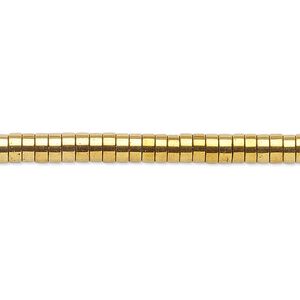 Hemalyke™ 1pkg1, electroplated antique gold heishi bead 8 inch 2x1mm