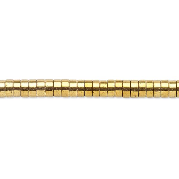Hemalyke™ 1pkg1, electroplated antique gold heishi bead 8 inch 2x1mm image number 0