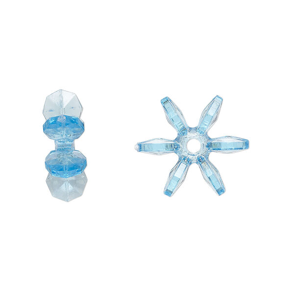 Bead, acrylic, transparent light blue, 14x5mm paddle wheel. Sold per pkg of 500. image number 0