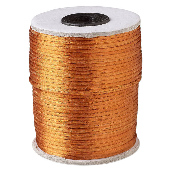 Cord, Satinique™, satin, copper, 2mm. Sold per 200-foot spool. image number 0