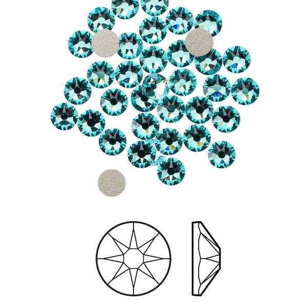 Flat back 144pk light turquoise foil back, Crystal Passions® 3.8-4mm rose round SS16 2088 image number 0