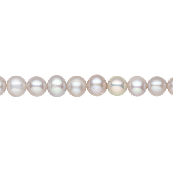 Pearl 1pkg1, cultured freshwater, semi-round C grade, 15 inch 5mm dyed grey image number 0