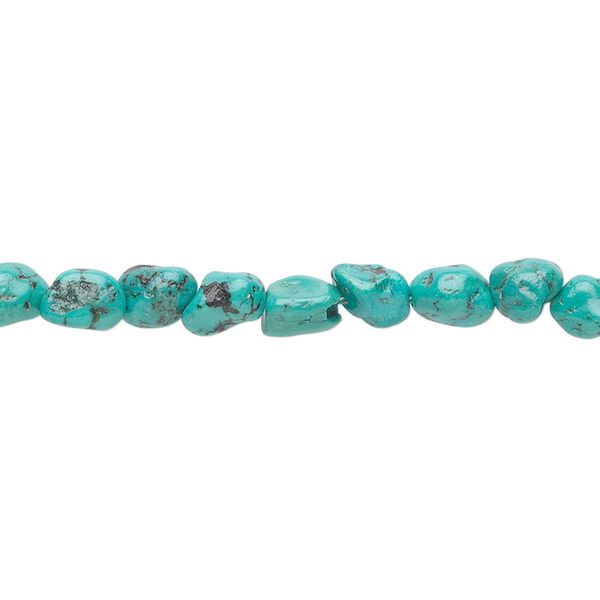 Turquoise 1pkg1, pebble bead 15.5-16 inch small image number 0