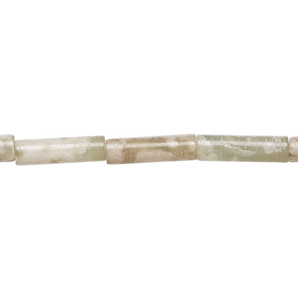 Peace "jade" 1pkg1, round tube bead natural, 15 inch 13x4mm-14x5mm image number 0