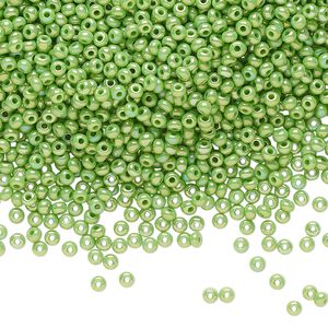 Seed bead, Preciosa Ornela Czech glass, pkg/500g, #11 rocaille, opaque rainbow mint green, (54230).