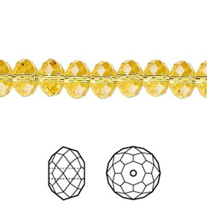 Bead 12pk light topaz, Crystal Passions® 8x6mm rondelle 5040