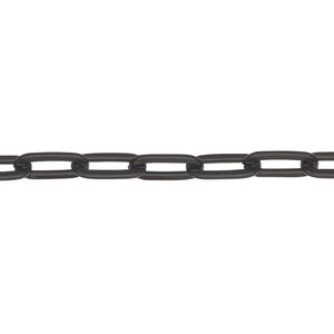 Chain, anodized aluminum, black, 4.5mm paperclip. Sold per pkg of 25 feet.