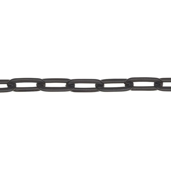 Chain, anodized aluminum, black, 4.5mm paperclip. Sold per pkg of 25 feet. image number 0